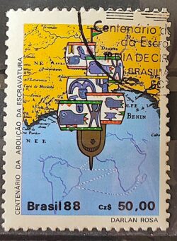C 1584 Selo 100 Anos Abolicao da Escravatura Navio Negreiro 1988 Circulado 16