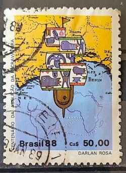C 1584 Selo 100 Anos Abolicao da Escravatura Navio Negreiro 1988 Circulado 4