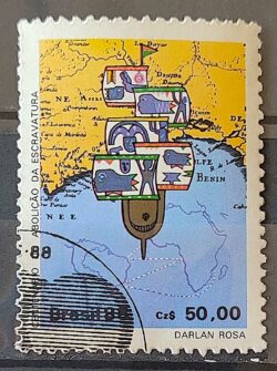 C 1584 Selo 100 Anos Abolicao da Escravatura Navio Negreiro 1988 Circulado 5