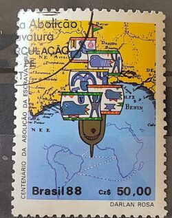 C 1584 Selo 100 Anos Abolicao da Escravatura Navio Negreiro 1988 Circulado 6