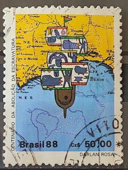C 1584 Selo 100 Anos Abolicao da Escravatura Navio Negreiro 1988 Circulado 8