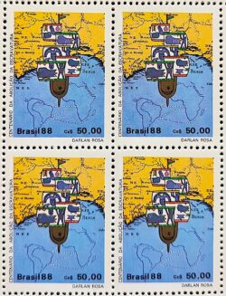 C 1584 Selo 100 Anos Abolicao da Escravatura Navio Negreiro 1988 Quadra