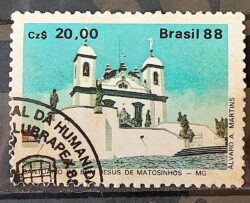 C 1585 Selo Lubrapex Portugal Igreja 1988 Circulado 1