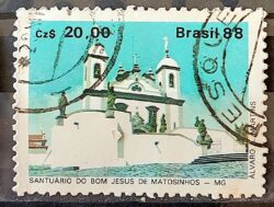 C 1585 Selo Lubrapex Portugal Igreja 1988 Circulado 2