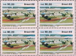 C 1586 Selo Lubrapex Portugal Brasilia 1988 Quadra
