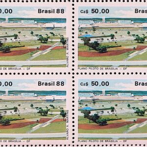 C 1586 Selo Lubrapex Portugal Brasilia 1988 Quadra