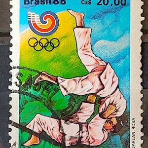 C 1590 Selo Olimpiadas de Seul Coreia do Sul Judo 1988 Circulado 1