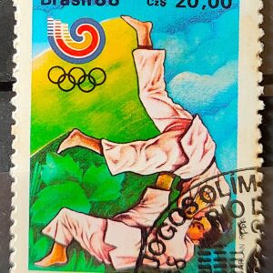 C 1590 Selo Olimpiadas de Seul Coreia do Sul Judo 1988 Circulado 2