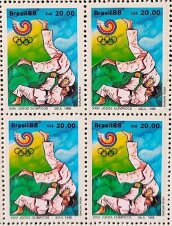 C 1590 Selo Olimpiadas de Seul Coreia do Sul Judo 1988 Quadra