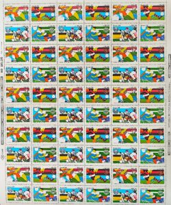 C 1596 Selo Clubes de Futebol Sport Recife Coritiba Gremio Fluminense 1988 Folha Serie Completa