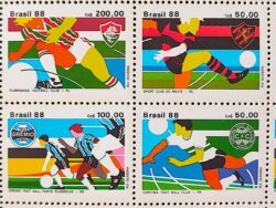 C 1596 Selo Clubes de Futebol Sport Recife Coritiba Gremio Fluminense 1988 Serie Completa