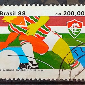 C 1599 Selo Clubes de Futebol Fluminense 1988 Circulado 1