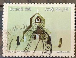 C 1603 Selo Natal Religiao Igreja 1988 Circulado 2