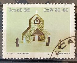 C 1603 Selo Natal Religiao Igreja 1988 Circulado 6