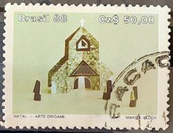 C 1603 Selo Natal Religiao Igreja 1988 Circulado 7