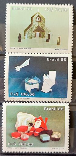 C 1603 Selo Natal Religiao Igreja Jesus Papai Noel 1988 Serie Completa