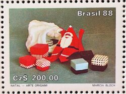 C 1605 Selo Natal Religiao Papai Noel 1988