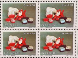 C 1605 Selo Natal Religiao Papai Noel 1988 Quadra