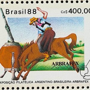 C 1607 Selo ARBRAFEX ARGENTINA Filatelia Servico Postal Cavalo 1988