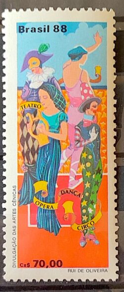 C 1618 Selo Artes Cenicas Teatro Mulher Ninfa 1988