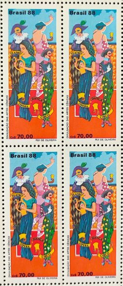 C 1618 Selo Artes Cenicas Teatro Mulher Ninfa 1988 Quadra