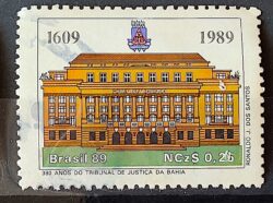 C 1619 Selo 380 Anos Tribunal de Justica da Bahia Direito 1989 Circulado 3