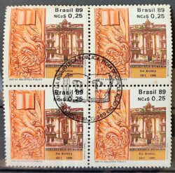 C 1620 Selo Ano da Biblioteca Publica Educacao 1989 Quadra CBC Brasilia