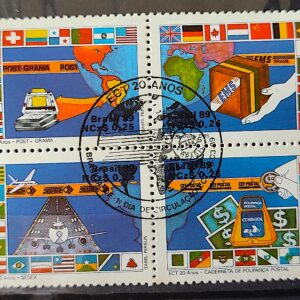 C 1621 Selo 20 Anos da ECT Correios Servico Postal Bandeira Mapa 1989 CBC Brasilia