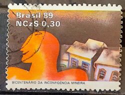 C 1628 Selo 200 Anos Inconfidencia Mineira Historia Igreja 1989 Circulado 2