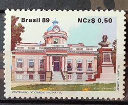 C 1630 Selo 100 Anos Colegio Militar Educacao 1989