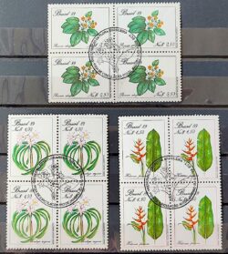 C 1631 Selo Preservacao da Flora Meio Ambiente 1989 Serie Completa Quadra CBC RJ