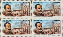 C 1634 Selo 150 Anos Tobias Barreto Literatura 1989 Quadra