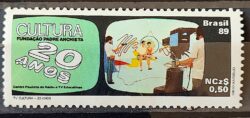 C 1635 Selo 20 Anos da TV Cultura Comunicacao 1989