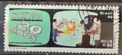 C 1635 Selo 20 Anos da TV Cultura Comunicacao 1989 Circulado 2