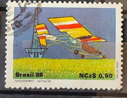 C 1636 Selo 80 Anos Voo Santos Dumont Aviao Ultraleve 1989 Circulado 3