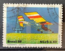 C 1636 Selo 80 Anos Voo Santos Dumont Aviao Ultraleve 1989 Circulado 6