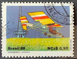 C 1636 Selo 80 Anos Voo Santos Dumont Aviao Ultraleve 1989 Circulado 7