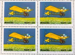 C 1636 Selo 80 Anos Voo Santos Dumont Aviao Ultraleve Demoiselle 1989 Quadra Serie Completa