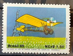 C 1637 Selo 80 Anos Voo Santos Dumont Aviao Demoiselle 1989