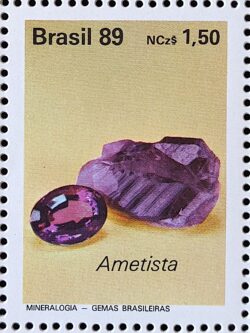 C 1639 Selo Gemas Brasileiras Pedra Semi Preciosa Turmalina Ametista Joia 1989 Serie Completa