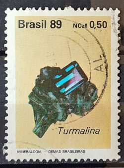 C 1639 Selo Gemas Brasileiras Pedra Semi Preciosa Turmalina Joia 1989 Circulado 3