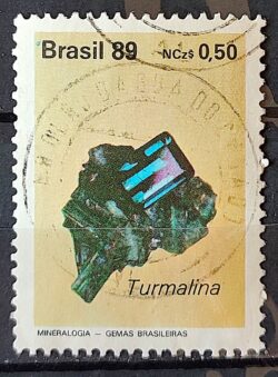 C 1639 Selo Gemas Brasileiras Pedra Semi Preciosa Turmalina Joia 1989 Circulado 4