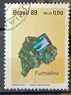 C 1639 Selo Gemas Brasileiras Pedra Semi Preciosa Turmalina Joia 1989 Circulado 5