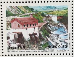 C 1644 Selo 100 Anos Hidreletrica de Marmelos Energia Eletricidade Juiz de Fora 1989 1