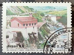 C 1644 Selo 100 Anos Hidreletrica de Marmelos Energia Eletricidade Juiz de Fora 1989 Circulado 27