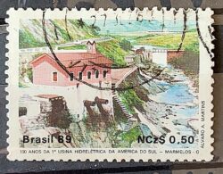 C 1644 Selo 100 Anos Hidreletrica de Marmelos Energia Eletricidade Juiz de Fora 1989 Circulado 30