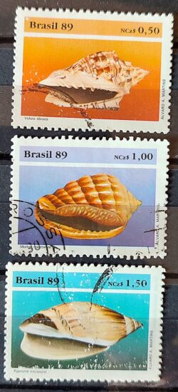 C 1645 Selo Fauna Brasileira Molusco 1989 Serie Completa Circulado 1