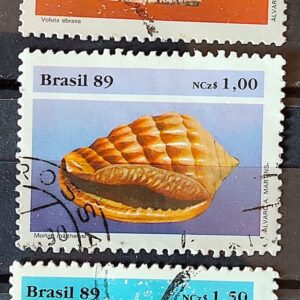 C 1645 Selo Fauna Brasileira Molusco 1989 Serie Completa Circulado 1