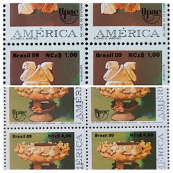 C 1648 Selo UPAEP Povos Pre Colombianos Historia Indio 1989 Quadra Serie Completa