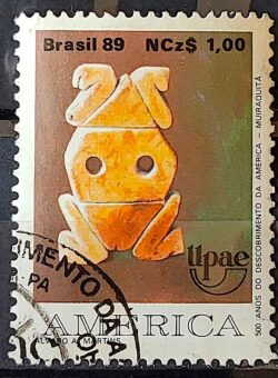 C 1649 Selo UPAEP Povos Pre Colombianos Historia Indio Vaso 1989 Circulado 5